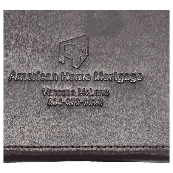 Cutter & Buck Leather Coaster Set of 6 American Home Mortgage Storage Box - Picture 10 of 15